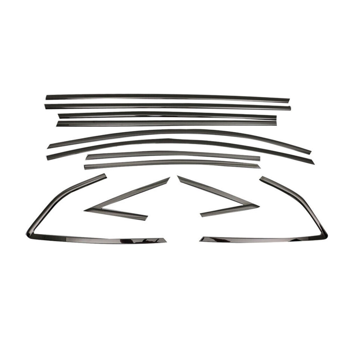 Ford Focus Window Trim - Omac - 12 Pcs S.Steel - Gloss Dark - '12-'18